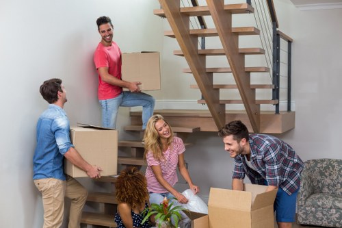 Commercial moving team planning a business relocation in Roehampton