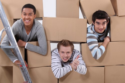 Student packing belongings for removals in Roehampton