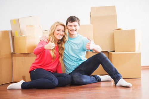 Office furniture and equipment being relocated by Roehampton movers