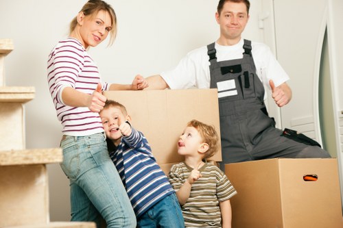 Packing and transporting office furniture during a local move in Roehampton